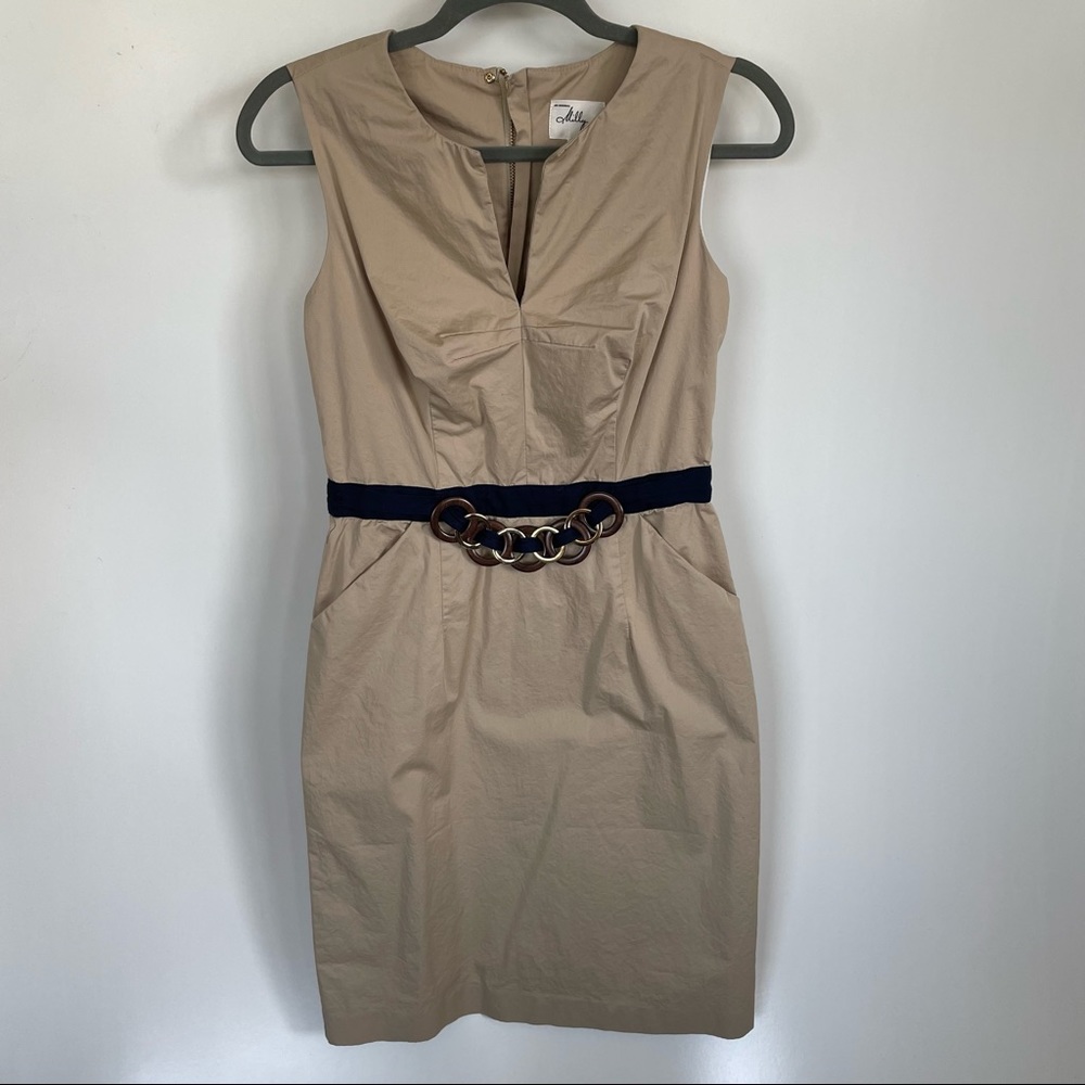 Milly of New York Tan Sleeveless Shift Dress Size 6
